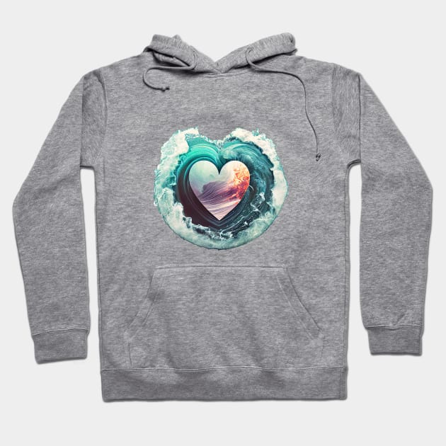 Surfing Love in the Big Pipe Hoodie by Vooble